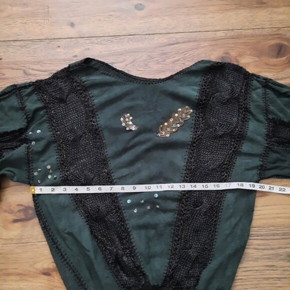 Vintage Faux Suede and Knit Long Sleeve Sweater - Picture 10 of 14